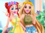 Ariel, Elsa ve Rapunzel Giydirme
