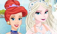 Elsa,Anna ve Ariel Giydirme