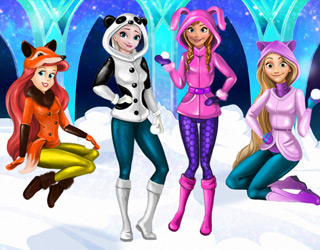 Elsa,Ariel,Rapunzel ve Anna Kar Topu