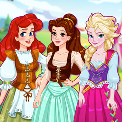 Elsa,Ariel ve Pamuk Prenses Giydirme