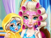 Elsa ve Kızı Makyaj Yapma