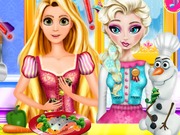 Elsa ve Rapunzel Mutfakta